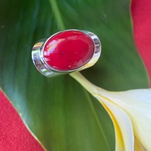 Florence - Silver and Red Agate ring